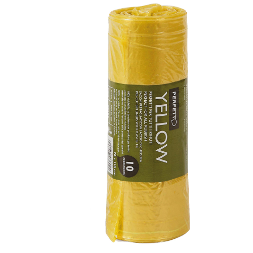 10 Sacchi rifiuti 70x110cm - 120Lt 20mic Giallo Classic